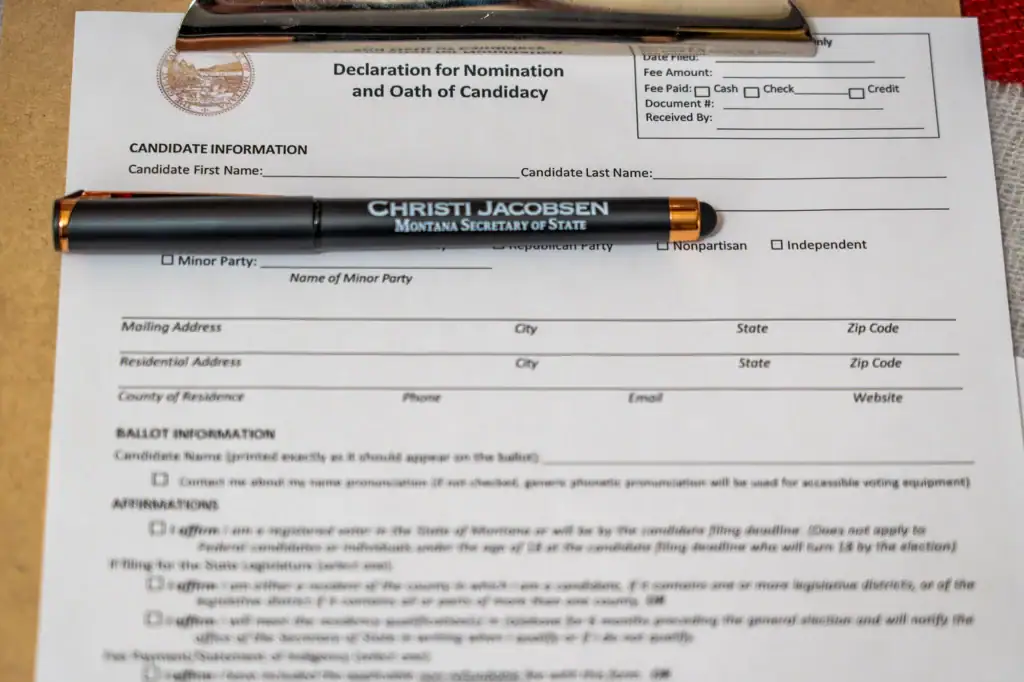 Candidate filing paperwork