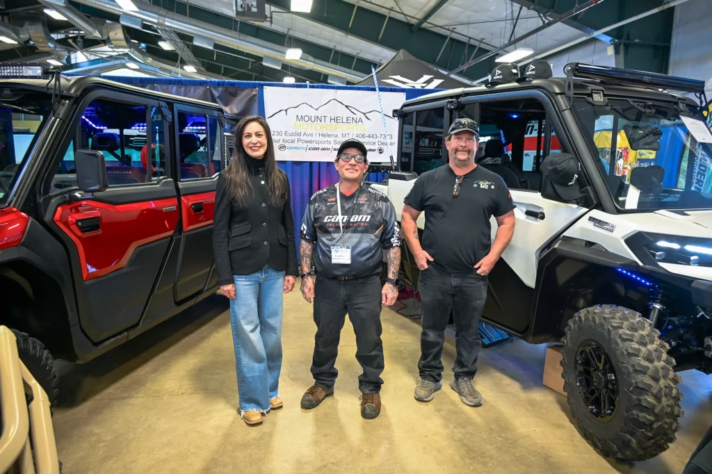 Christi Jacobsen - Montana Secretary of State 14 Montana Secretary of State Christi Jacobsen visits the Mount Helena Motor Sports booth at the 2026 Montana Outdoor Expo in Helena.
