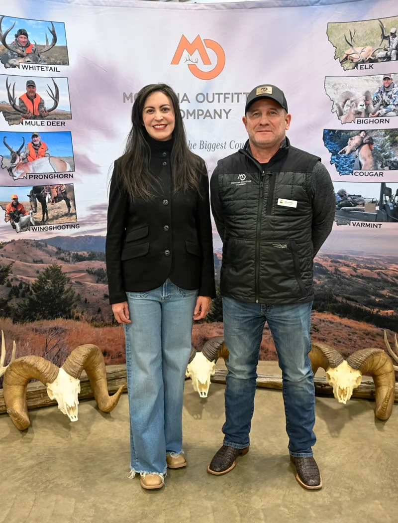 Secretary Christi Jacobsen supports western Montana timber projects, Lincoln County trail easement 1 Montana Secretary of State Christi Jacobsen with the Montana Outfitting Company at the 2026 Montana Outdoor Expo.
