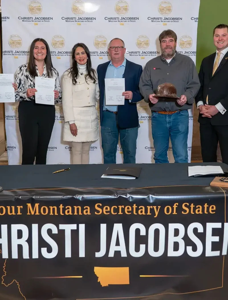 Secretary Christi Jacobsen files legislation for the Montana Mining Association.