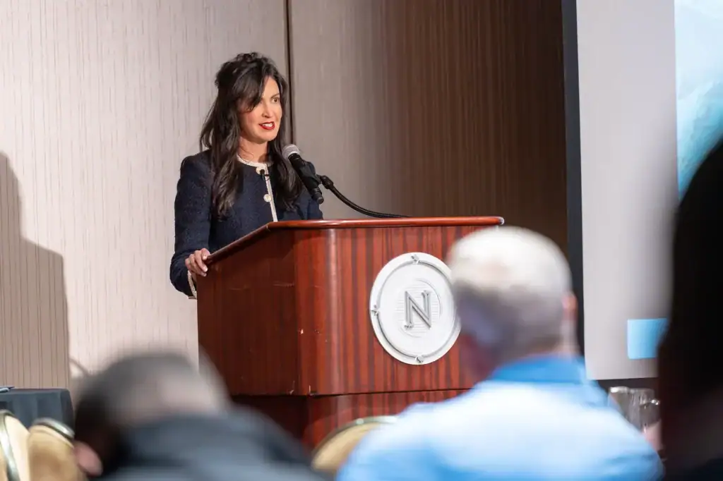 Montana Secretary of State Christi Jacobsen speaks at the 48th annual Montana Coal Council Convention.