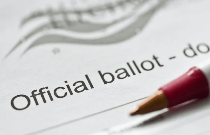 Secretary of State's Office wants Montana voters to be Vote Ready ahead of November General Election 1 A close-up of an official ballot paper with the words Official ballot clearly visible. A red and white pen rests on the paper, suggesting someone is about to fill it out as Montana Secretary of State Christi Jacobsen certifies candidates.