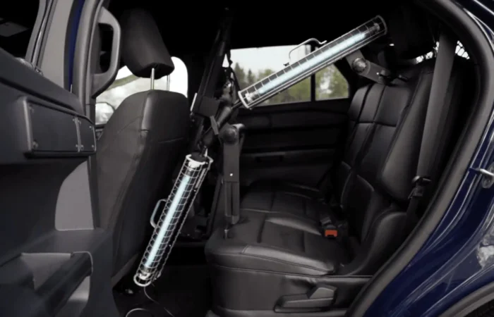 Montana Business Spotlight: Big Sky Decon 'making a big difference' with decontamination products 2 A car’s back seat with ultraviolet light disinfectant devices installed inside, aimed at sterilizing the interior, especially the rear area and seats.