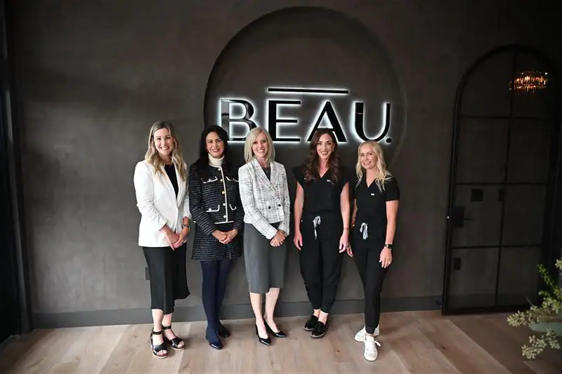 Secretary Christi Jacobsen meets with the team at BEAU Aesthetics and Wellness in Billings.