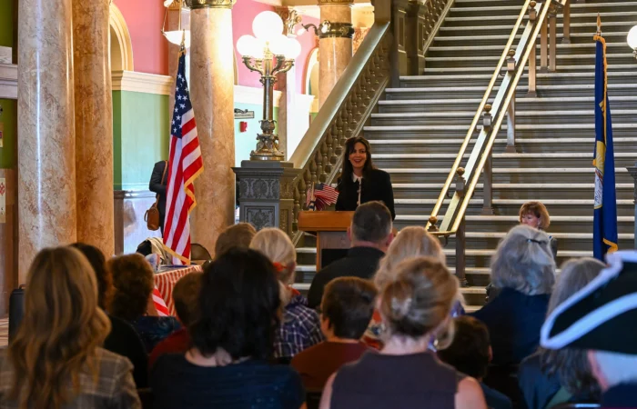 Secretary of State Christi Jacobsen celebrates Constitution Day, announces 2026 Constitution Contest 1 Montana Secretary of State Christi Jacobsen delivers remarks during the Constitution Day celebration in the Montana State Capitol.