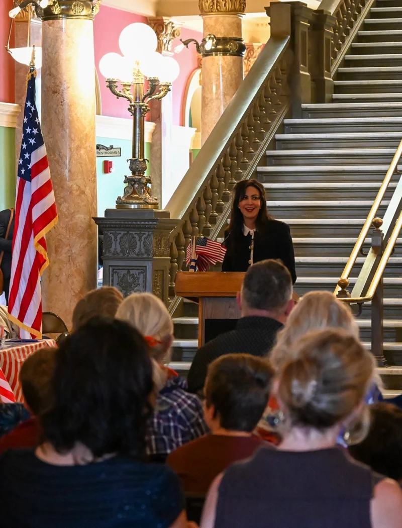 Secretary of State Christi Jacobsen celebrates Constitution Day, announces 2026 Constitution Contest 1 Montana Secretary of State Christi Jacobsen delivers remarks during the Constitution Day celebration in the Montana State Capitol.