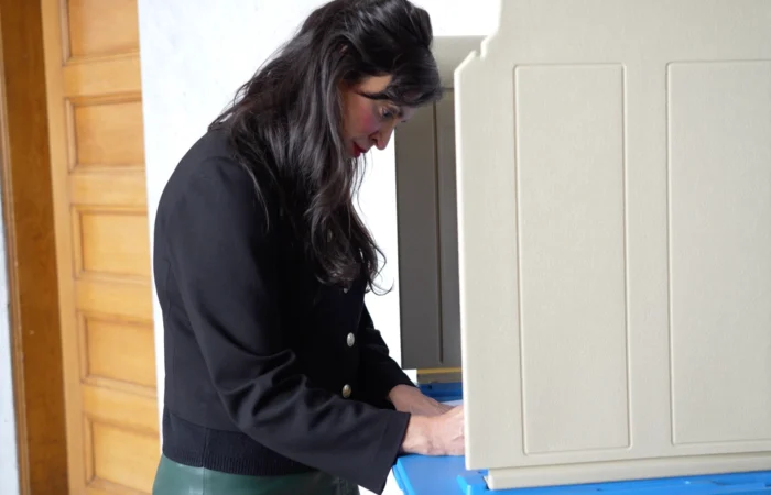 Secretary of State Christi Jacobsen: Polls are opening across Montana 8 Montana Secretary of State Christi Jacobsen votes her ballot during a Montana election.