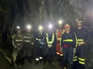 Montana Secretary of State Christi Jacobsen toured the Stillwater Mine with team members.