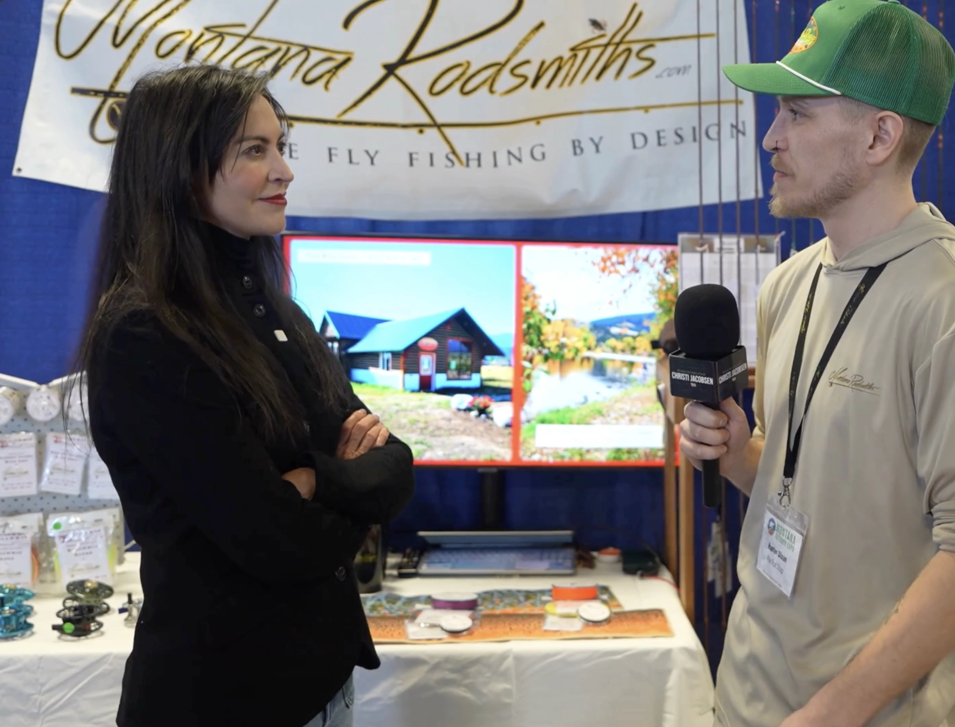 Secretary of State Christi Jacobsen visited The Rod Shop booth.