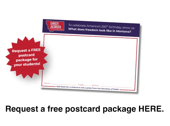 Request a free Constitution Contest postcard package for your students